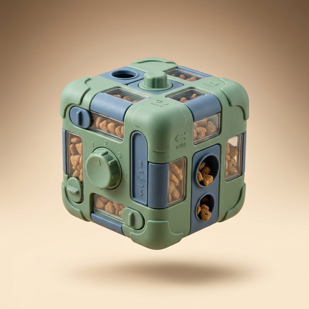 Treat-Dispensing Puzzle Cube