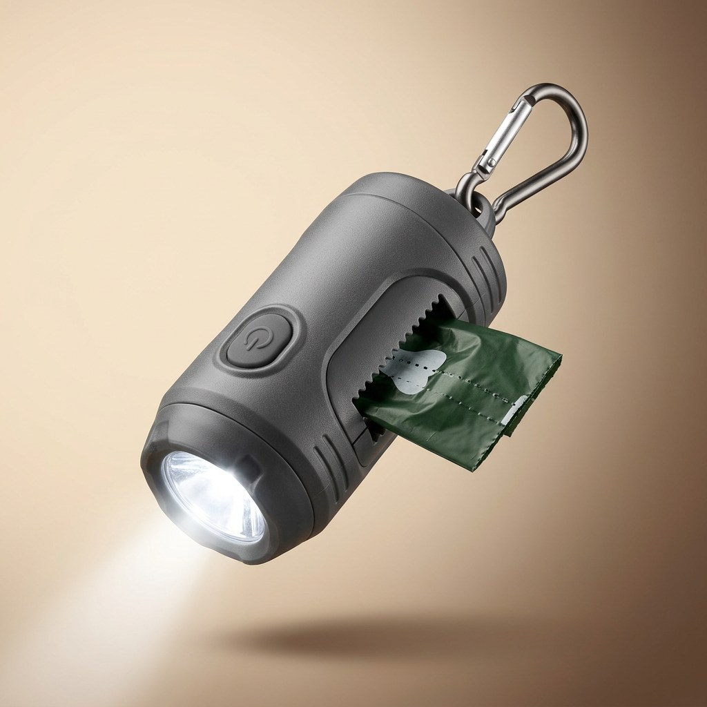 Poop Bag Dispenser with Flashlight